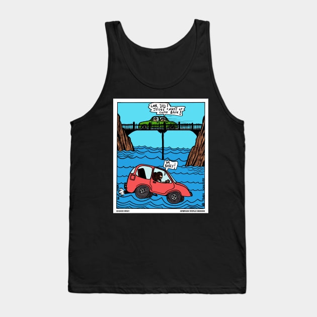 Jesus Driving On Water Funny Christian Novelty Gift Tank Top by Airbrush World